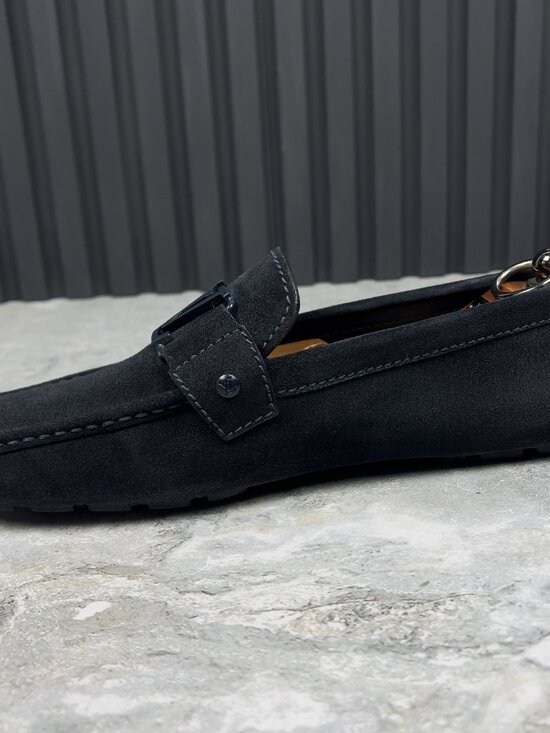 Louis Vuitton Monte Carlo LV Driving Moccasins Blue Suede 7.5 LV 8.5 US 41.5 EUR